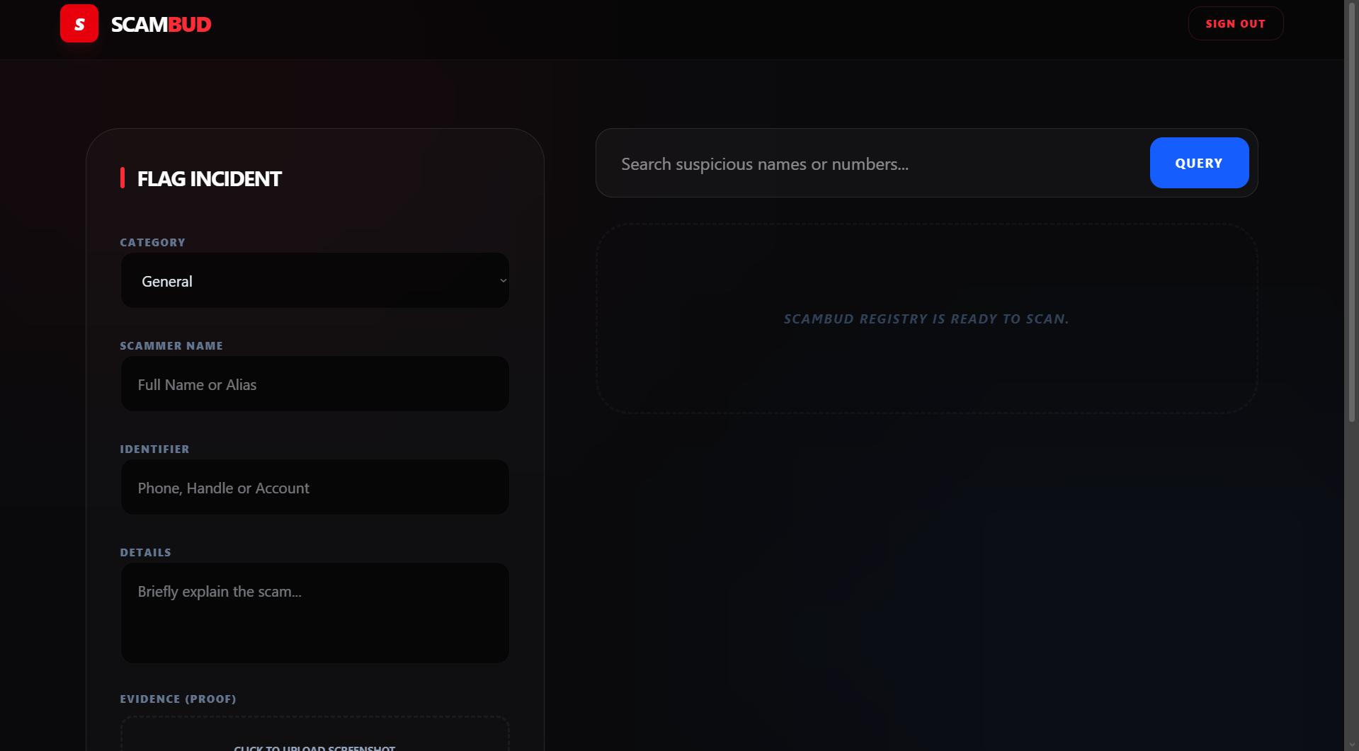 Scambud screenshot